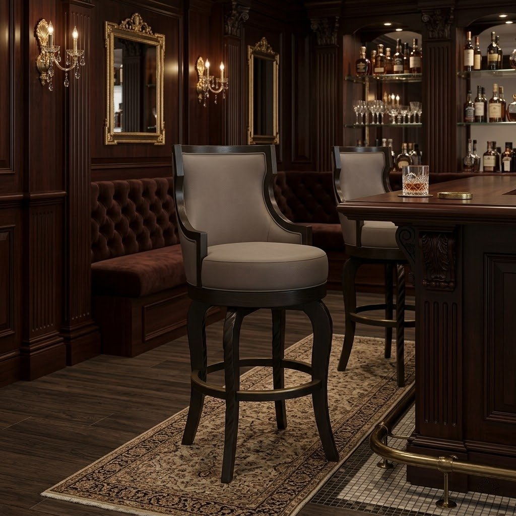 HRW - Brasserie Bar Stool Swivel Seat - Bar Stools - Image 5