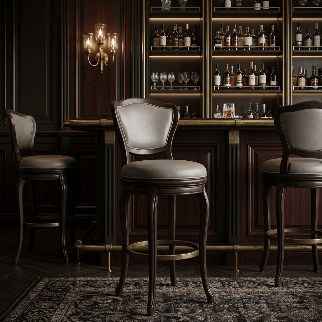 HRW - Brasserie Bar Stool Swivel Seat - Bar Stools - Image 6